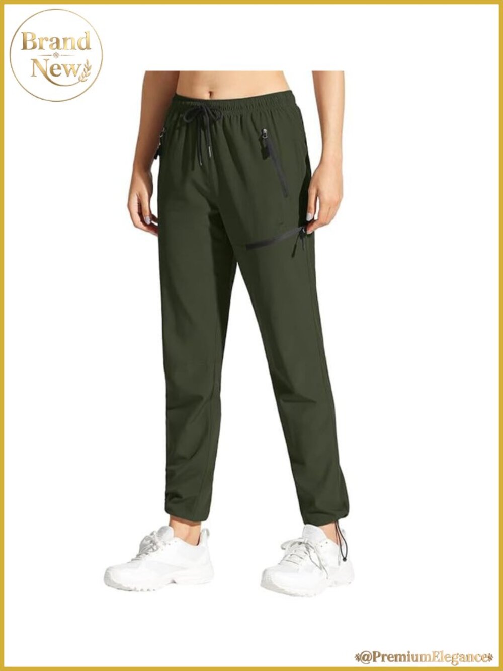 Women's Hiking Cargo Pants Water Resistant UPF50+ Quick Dry Elastic Waist